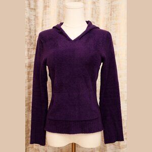 Paraphrase Chenille Royal Purple Knitted Hoodie Size S (NWOT)